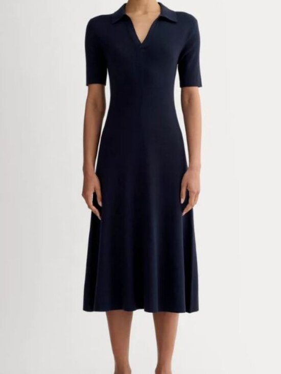 Everlane Dresses & Skirts - Everlane The Knit Polo Dress Navy Blue Size M NWT